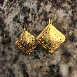 Gold tone pierced earrings